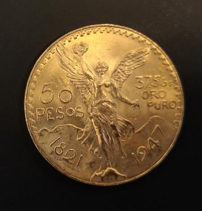 1 monnaie en or : 50 pesos Mexique 1821 -...