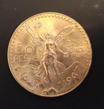 1 monnaie en or : 50 pesos Mexique 1821 -...