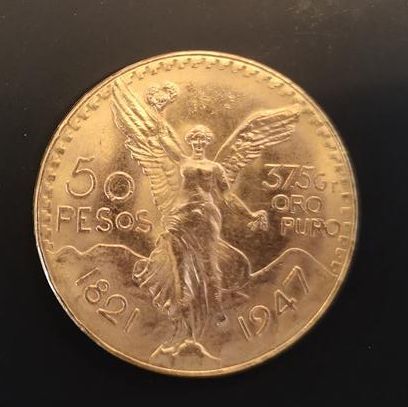 1 monnaie en or : 50 pesos Mexique 1821 -...