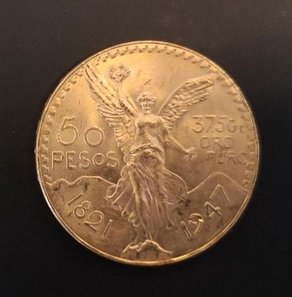 1 monnaie en or : 50 pesos Mexique 1821 -...