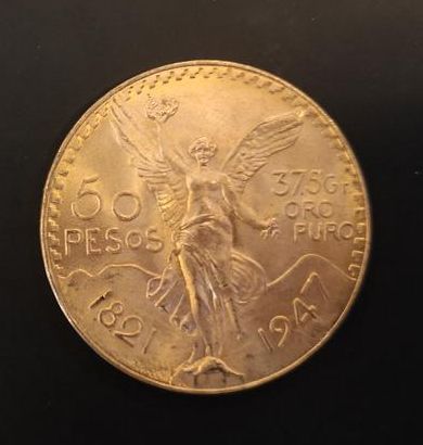 1 monnaie en or : 50 pesos Mexique 1821 -...