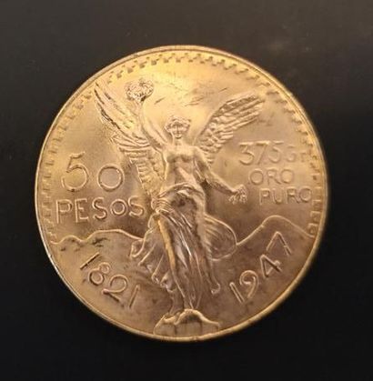 1 monnaie en or : 50 pesos Mexique 1821 -...