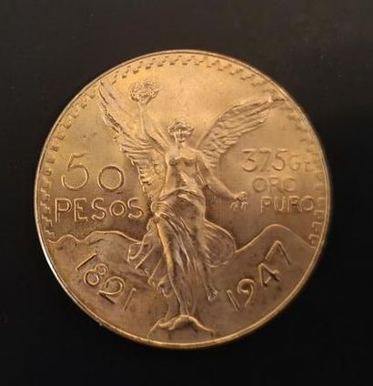 1 monnaie en or : 50 pesos Mexique 1821 -...