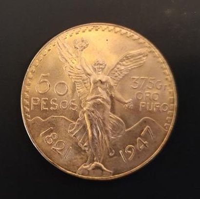 1 monnaie en or : 50 pesos Mexique 1821 -...