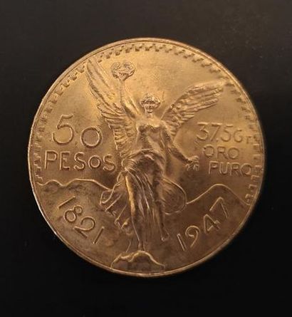 1 monnaie en or : 50 pesos Mexique 1821 -...