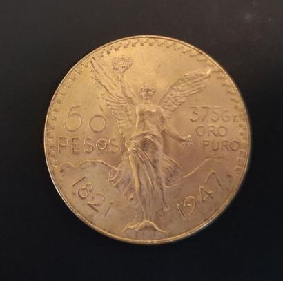 1 monnaie en or : 50 pesos Mexique 1821 -...