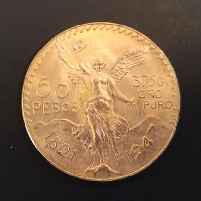 1 monnaie en or : 50 pesos Mexique 1821 -...