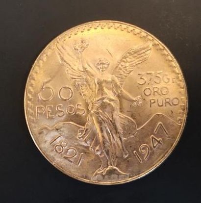 1 monnaie en or : 50 pesos Mexique 1821 -...