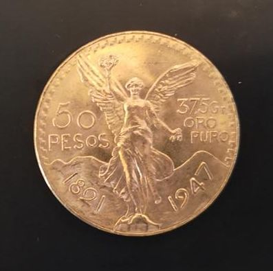 1 monnaie en or : 50 pesos Mexique 1821 -...