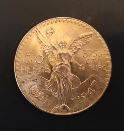 1 monnaie en or : 50 pesos Mexique 1821 -...