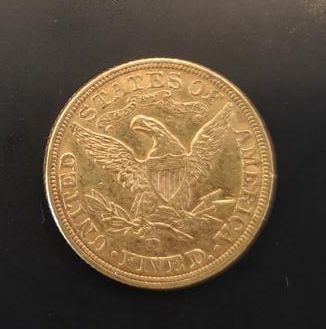 1 monnaie en or : 5 $ US 1907 D