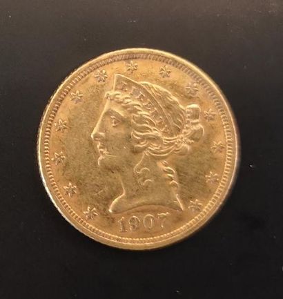 1 monnaie en or : 5 $ US 1907 D