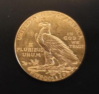 1 monnaie en or : 5 $ US 1913 TE