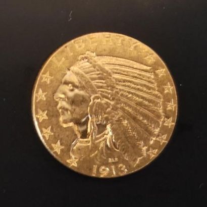 1 monnaie en or : 5 $ US 1913 TE