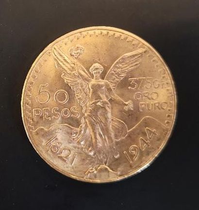 1 monnaie en or : 50 pesos Mexique 1821 -...