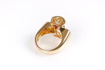Bague tank en or style années 50 sertie de...