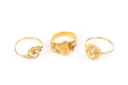 3 bagues en or. 6,18 g