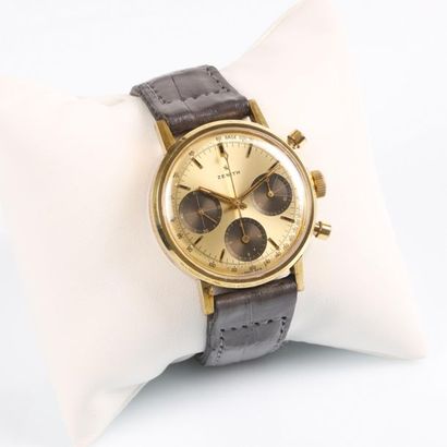 ZENITH. Chronographe d'homme tricompax en...