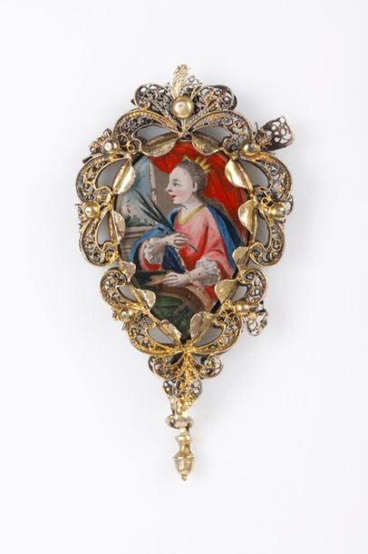 Elément de pendentif du XVIIIème siècle en...