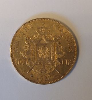 1 monnaie en or: 100 FF 1869 BB