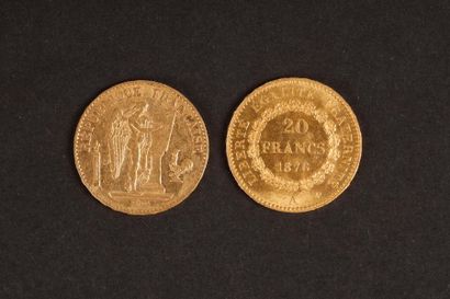 11 monnaies en or: 20 FF Génie IIIe Rép