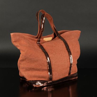 VANESSA BRUNO. Sac cabas en lin et sequins...