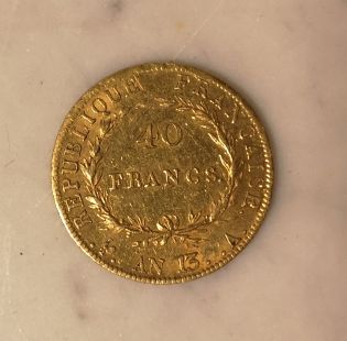 1 monnaie en or: 40 FF An 13 A