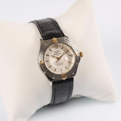BREITLING. Montre-bracelet de dame en acier...