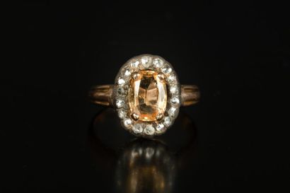 Bague en or et argent sertie d'une pierre...