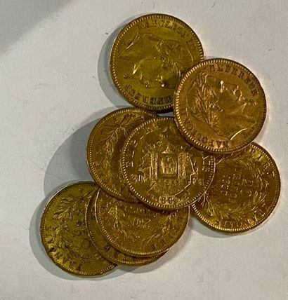 8 monnaies en or: 20 FF N. III