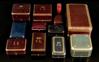 Dix écrins à bijoux divers fin XIXème siècle...