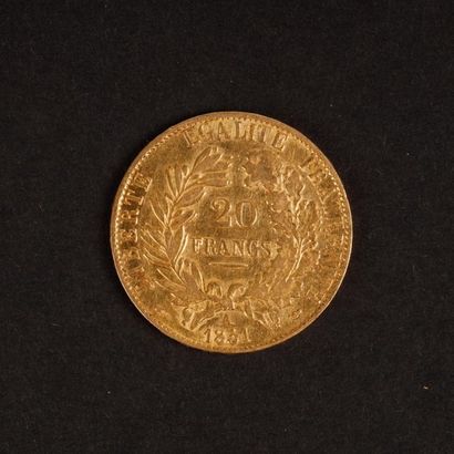 1 monnaie en or: 20 FF 1851A Cérès