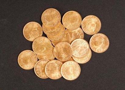 19 monnaies en or: 20 CHF