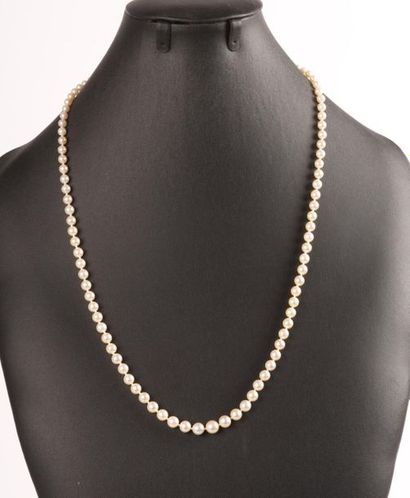 Sautoir de perles de culture en chute, diam....