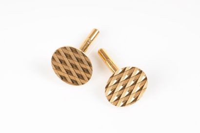 Paire de boutons de manchettes ovales en...