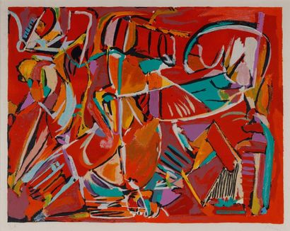 André LANSKOY (1902-1976)
Sans titre. 
Lithographie,...