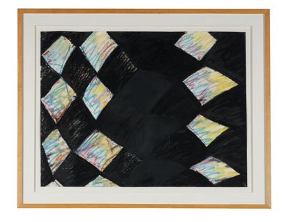 Robert MALAVAL (1937-1980)
Losanges IV, 1978.
Pastel...