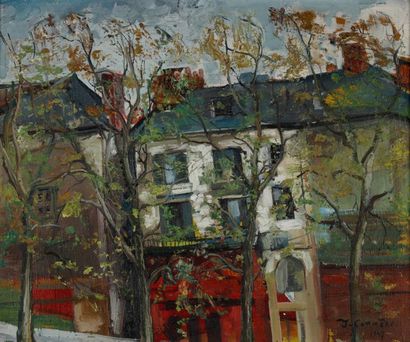 Jean COMMERE (1920-1986) 
Arbres au printemps
Huile...