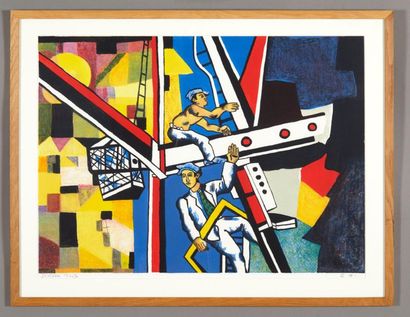 Martin LERSCH (1954)
Ouvriers sur un chantier,...