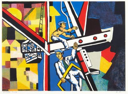 Martin LERSCH (1954)
Ouvriers sur un chantier,...