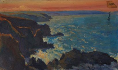Henri Jean PONTOY (1888-1968) 
Côte rocheuse...