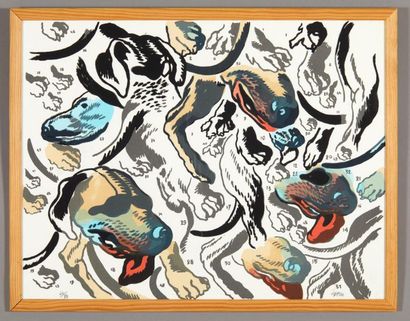 Henri CUECO (1929-2017)
Chiens
Lithographie...