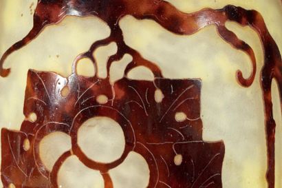 CHARDER - LE VERRE FRANCAIS. Vase balustre...