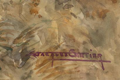 Jacques CARTIER (1907-2001)
Deux chevaux
Aquarelle....