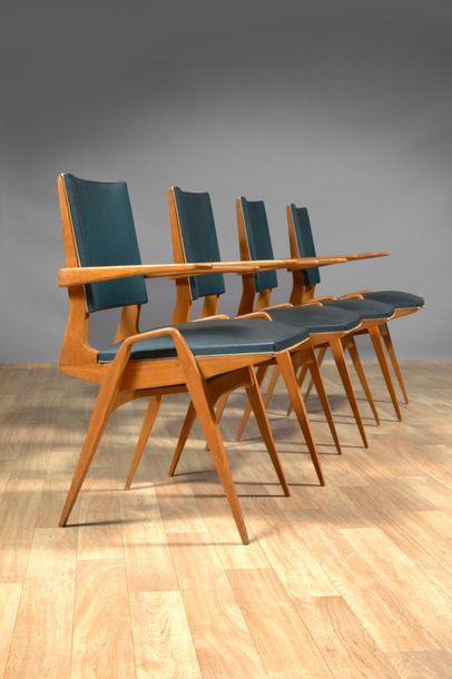 Maurice PRE (1907-1988)
Suite de 4 fauteuils...