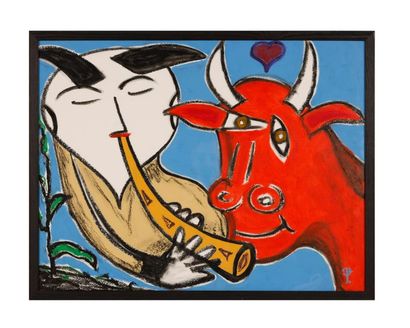 Daniel FLOTAT (1946)
Homme jouant d'un instrument...