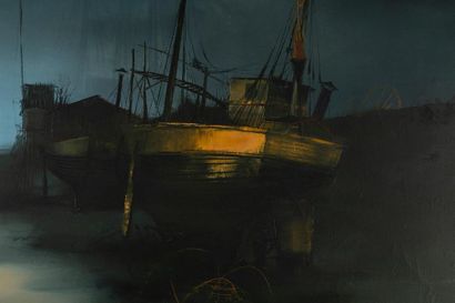 Albert DEMAN (1929-1996)
Bateaux au port
Huile...