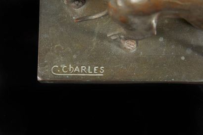 C. CHARLES
Deux lévriers
Bronze. Signé sur...