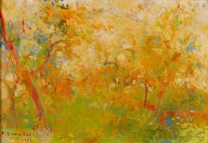 Jean COMMERE (1920-1986) 
Arbres en automne
Huile...