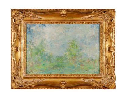 Jean COMMERE (1920-1986) 
Arbres au printemps
Huile...